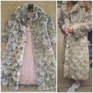 Vintage Dino Ricco Rabbit Fur Long Coat (Medium)